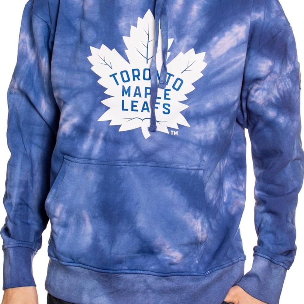 Blue Tie-Dye Maple Leafs Sweater